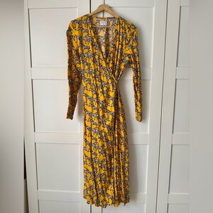 Compania Fantastica Yellow and Black Zebra Wrap Dress